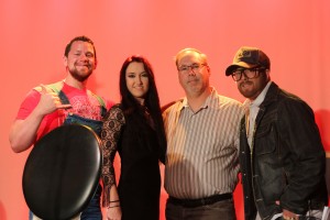 FROM LT TO RT: BIG VINNY, JILLIAN KOHR, ALAN SHEPHARD (ICMA PRESIDENT) AND BUTTER AT THE 2014 INDEPENDENT COUNTRY MUSIC AWARD NOMINATIONS, BROADCAST LIVE ON RENEGADE RADIO NASHVILLE @ THE MANSION AT FONTANEL - NASHVILLE, TN  05/21/14
